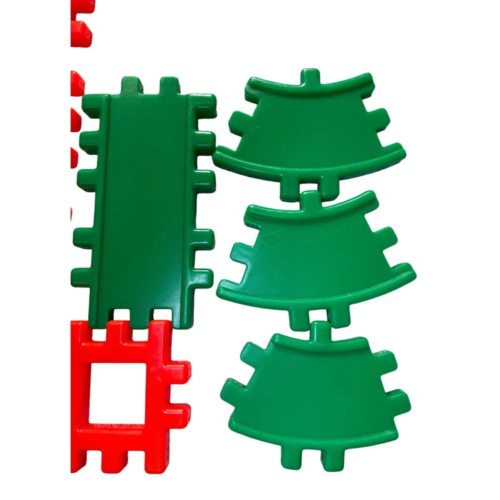 Little Tikes Vtg Waffle‎ Blocks Red Green Road Mixed Lot 9 Pcs Replacement Parts